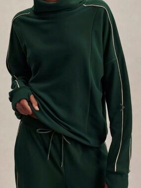 Varley Ariana High Neck Midlayer Pullover Forest Green XS